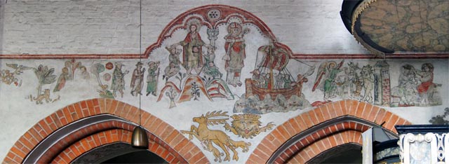 Malfries an Nordwand in Nikolai-Kirche in M�lln